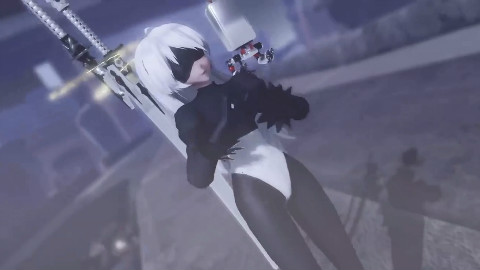 【MMD】长发的2B小姐姐哎~!「砂の惑星」